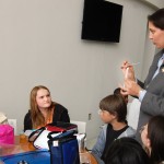 Students had a working lunch as they discussed their experiment proposals with teachers and scientists from JSNN.